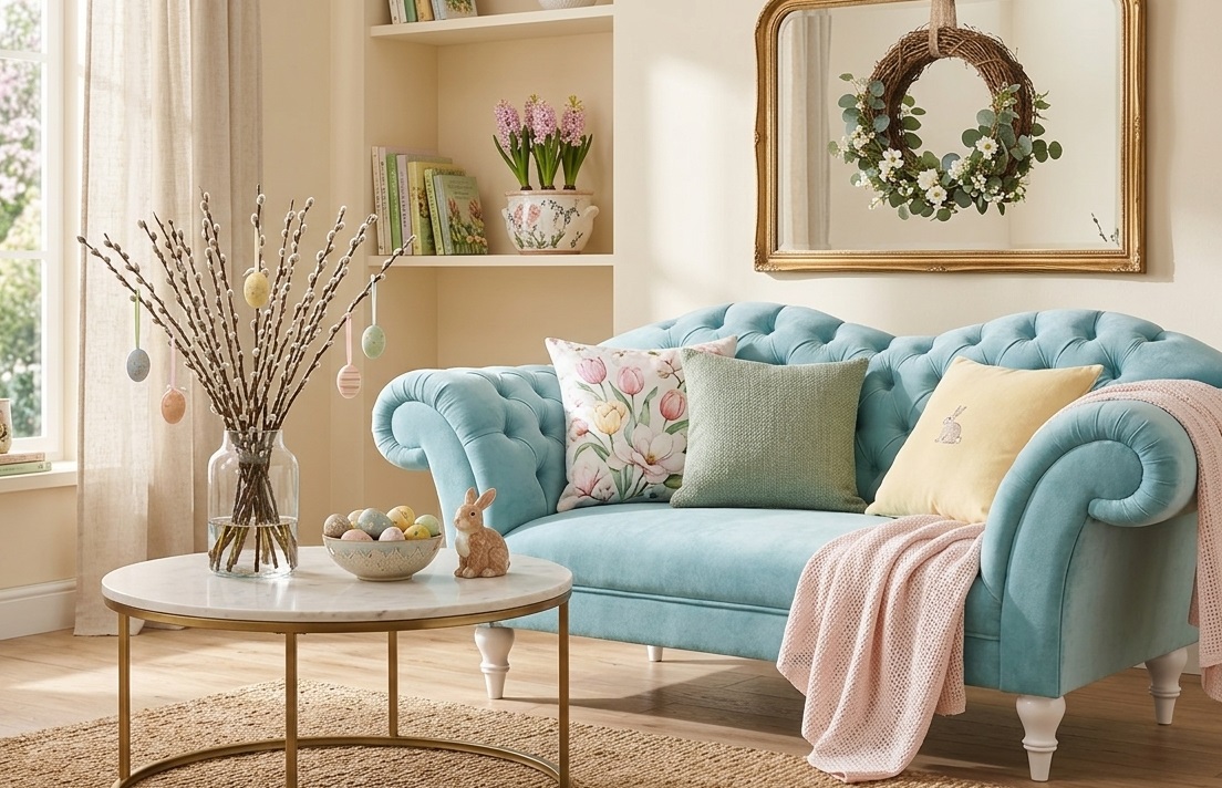 duża sofa do salonu w przestronnym nowoczesnym wnętrzu